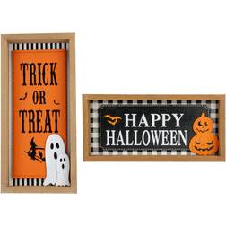 Northlight Happy Halloween Wooden Shadow Box Plaques 12 Inch False