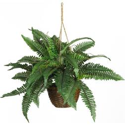 Nearly Natural Boston Fern Silk Hanging Basket Artificial Plant