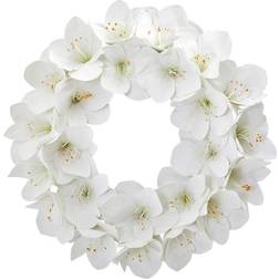 Nearly Natural 24" Artificial Amaryllis Wreath White