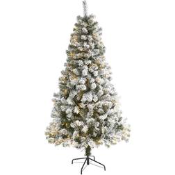 Nearly Natural Flocked West Virginia 250 LED Christmas Tree 72"