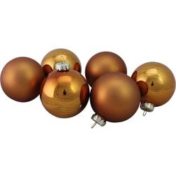 Northlight Seasonal 6pc. Glass 2-Finish Christmas Ornaments Bronze Christmas Tree Ornament