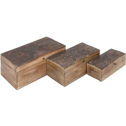 Litton Lane Brown Wood Rustic Decorative Box (Set of 3)