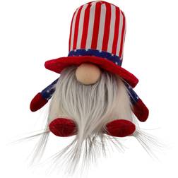 Northlight Lighted Americana Boy 4th of July Patriotic Gnome 6.75 in False