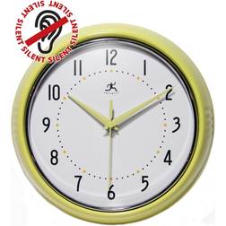 Infinity Instruments Retro Round Aurora Wall Clock, Yellow Wall Clock