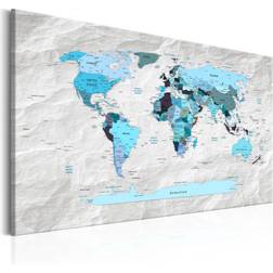 Canvas World Map: Blue Pilgrimages 120x80 Billede