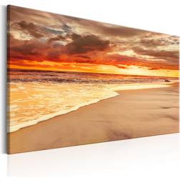 ARTGEIST Beach: Beatiful Sunset II Solnedgang på stranden trykt på lærred Flere størrelser 120x80 Billede