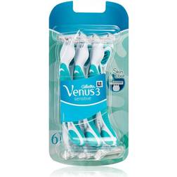 Gillette Venus 3 Sensitive Disposable Razors For Women 6 Pieces With 3 Shapes