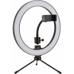 Very Searchlight Lampe annulaire LED Selfie Tripod, support USB CCT noir, blanc