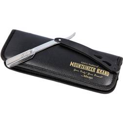 Mountaineer Brand Svart Stålrakkniv med Etui