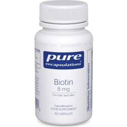 Pure Encapsulations Biotin 8mg, 60 Capsules 60 pcs