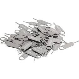 Deltaco sim card tray opener, 50-pack, stainless steel