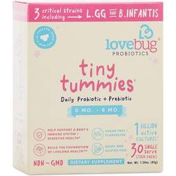 LoveBug Probiotics Tiny Tummies For Babies 0 -6 Mo 30 Packets