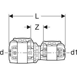 Geberit FlowFit reduktion: PPSU, d=40mm, d1=32mm