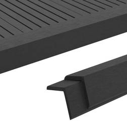 vidaXL 5x Cornière de Terrasse WPC Noir Bordure de Plancher Baguette d'Angle