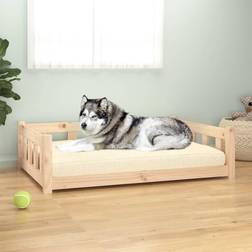 vidaXL Cuccia Per Cani 105.5x75.5x28 cm In Legno Massello Di Pino - Marrone