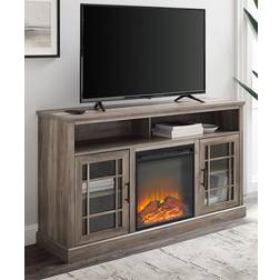 Walker Edison Hazel Gray Fireplace TV Stand