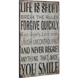 Premier Housewares "Life Is Short Break the Rules..." Wall Decor 25x38cm