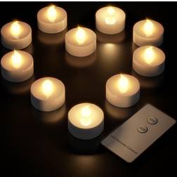 LED Tea Lights 10Pcs Warm White Flickering LED-lys