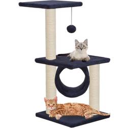 vidaXL Albero Per Gatti Con Tiragraffi In Sisal 65 cm Blu Scuro