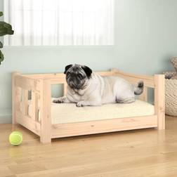 vidaXL Dog Bed 65.5x50.5x28 Solid Wood Pine