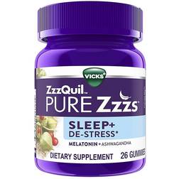 Vicks Zzzquil Pure Zzzs 26-Count Sleep De-Stress Gummies In Blackberry Vanilla