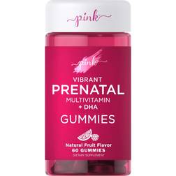 PINK Vitamins Vibrant Prenatal Multivitamin DHA Gummies Natural Berry 60ct