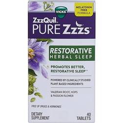 Vicks Zzzquil Purezzzs Restorative Herbal Sleep Tablets 40-Count