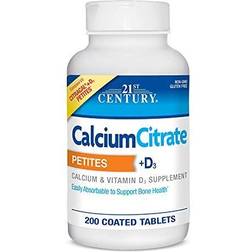 21st Century Calcium Citrate Petites D3 200 Coated Tablets