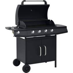 vidaXL Barbecue E Griglia A Gas 4+1 Fornelli Nero