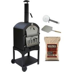 Kukoo Pizza Oven & Warma Lumpwood Charcoal Black/Silver