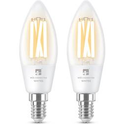 4L18007X2 WiZ Connected Candle Filament White WiFi LED Smart Bulb-E1