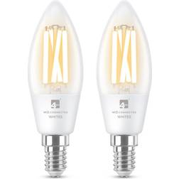 4lite 4L18007X2 WiZ Connected Candle Filament White WiFi LED Smart Bulb-E1