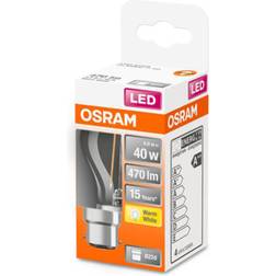 Osram LED-dropplampa B22d 4W 2 700 K klar