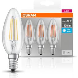 Osram LED Base Lampe mit E14 40 Watt Kaltweiß 3er-Pack