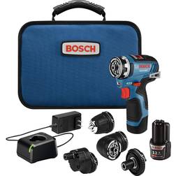 Bosch 12V Max Chameleon Drill/Driver, 5-In-1 FlexiClick System with (2) 2.0 Ah Batteries, GSR12V-300FCB22