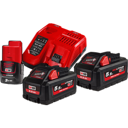 Milwaukee 18v Batterisæt M18 High Output Hnrg-552 2x5,0ah M/lader
