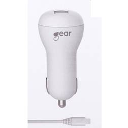 Gear Lader 12/24V 1xUSB 1A MicroUSB Rund Kabel 1.0m Hvid