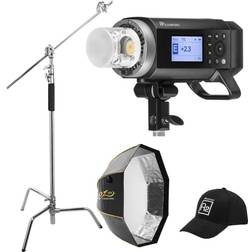 Flashpoint XPLOR 400PRO R2 TTL Monolight Kit With Glow 36' Octa and C-Stand