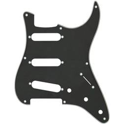 Fender Pickguard, Stratocaster S/S/S, 8-Hole Vintage-Style, Black (B/W