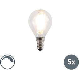 Luedd Sæt med 5 E14 dæmpbare LED-glødekuglelamper 5W 470lm 2700K