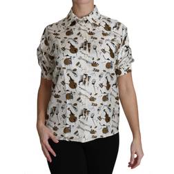 Dolce & Gabbana Musical Instrument Print Polo Top Shirt