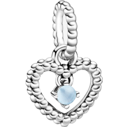 Pandora December Birthstone Heart Dangle Charm - Silver/Blue