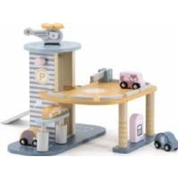 Viga Viga Toys Wooden garage with helicopter and cars Viga PolarB