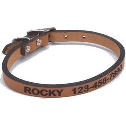 Personalized Leather Dog Collar 20 Tan