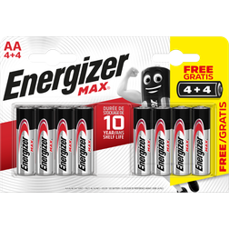 Energizer E301594800 Max AA Alkaline Batteries-Pack of 8