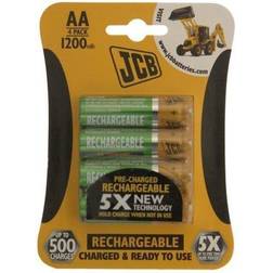 JCB Rechargeable AA Batteries Card 4 1200mAh