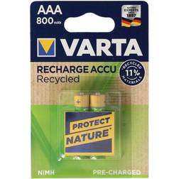 Varta 5681 2st Laddningsbara Batterier ACCU RECYCLED AAA Ni-MH/800mAh/1,2V