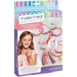 Make It Real Gold Link Suede Bracelets DIY Suede Bracelet & Choker Making Kit for Girls Arts and Crafts Kit to Design and Create Unique Tween Jewelry