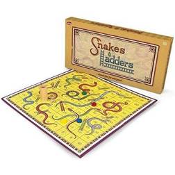 TOBAR Snakes And Ladders Board Game Classic Traditional Family Fun snakes ladders classic board game traditional family fun entertainment