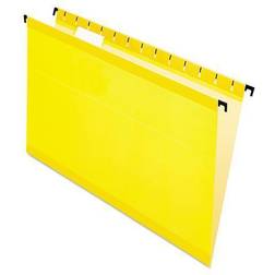 Pendaflex 615315YEL Poly Laminate Hanging Folders, Legal, 1/5